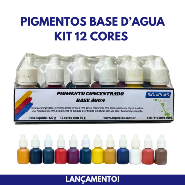 Kit 12 Pigmentos Aquosos  Concentrados – Base D’água