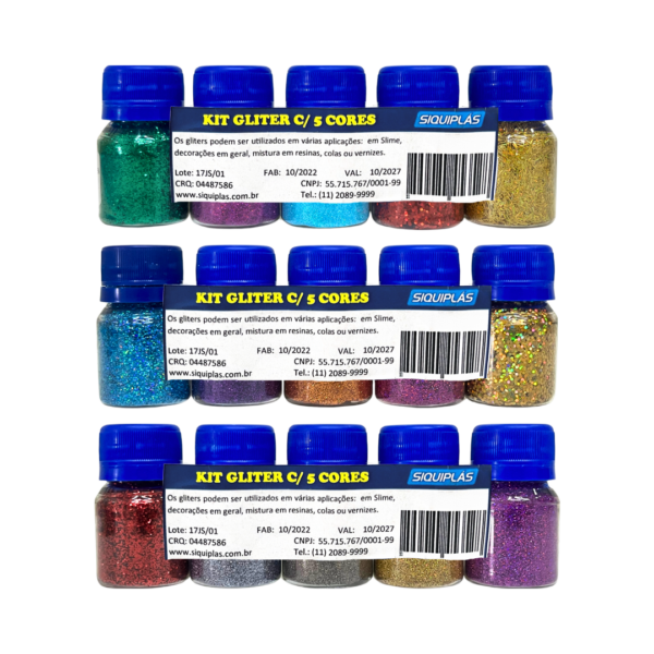 Kit Glitter c/ 5 Cores