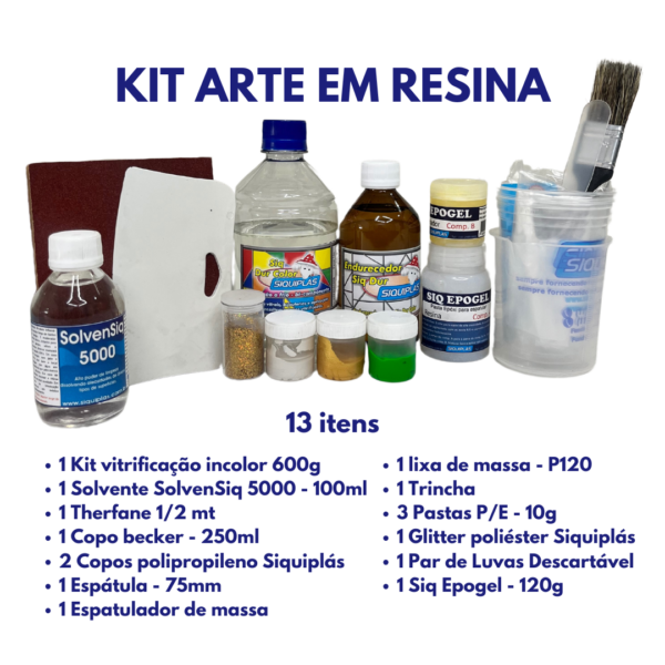 Kit Resina Epóxi - Arte em Resina - 13 Itens